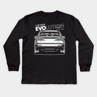 Lancer Evolution X (White Print) Kids Long Sleeve T-Shirt